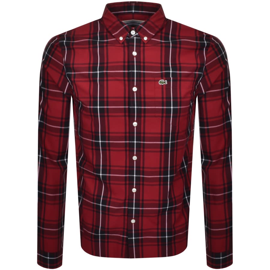 Alternative Image for ProductLacoste Checked Long Sleeved Shirt Red1